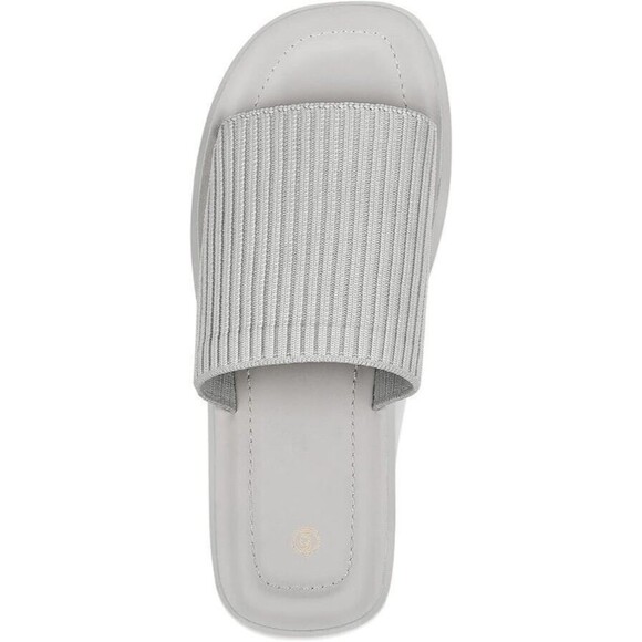 mysoft Womens Knit Platform Sandals Size 9 Gray Summer Slip On Open Toe - Picture 6 of 9